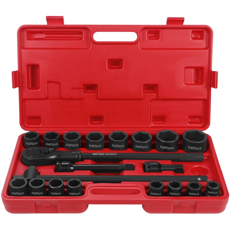 Grzechotka + przedłużki + nasadki udarowe 3/4" 21szt KD11868