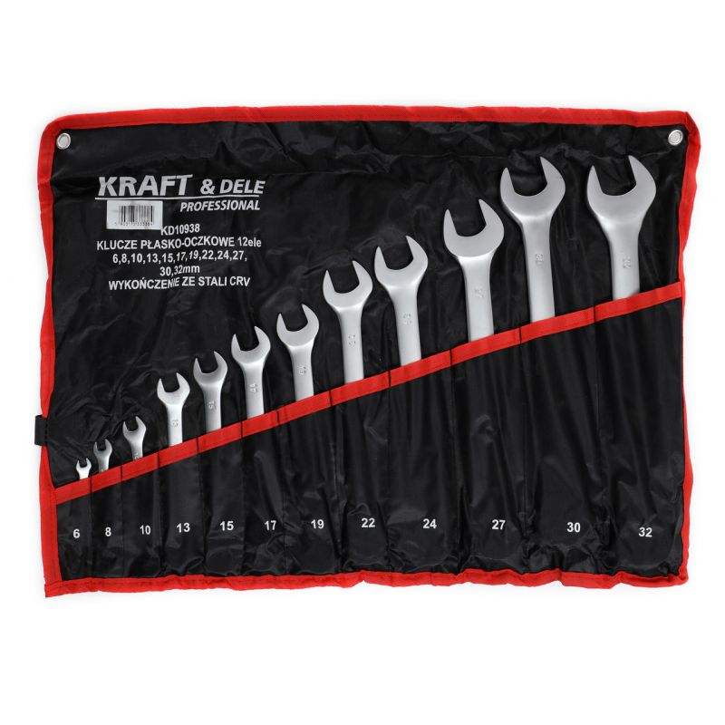 Klucze płasko-oczkowe 12el. KD10938