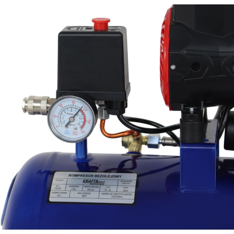 Kompresor bezolejowy niebieski 30L 230V 1500W KD4091