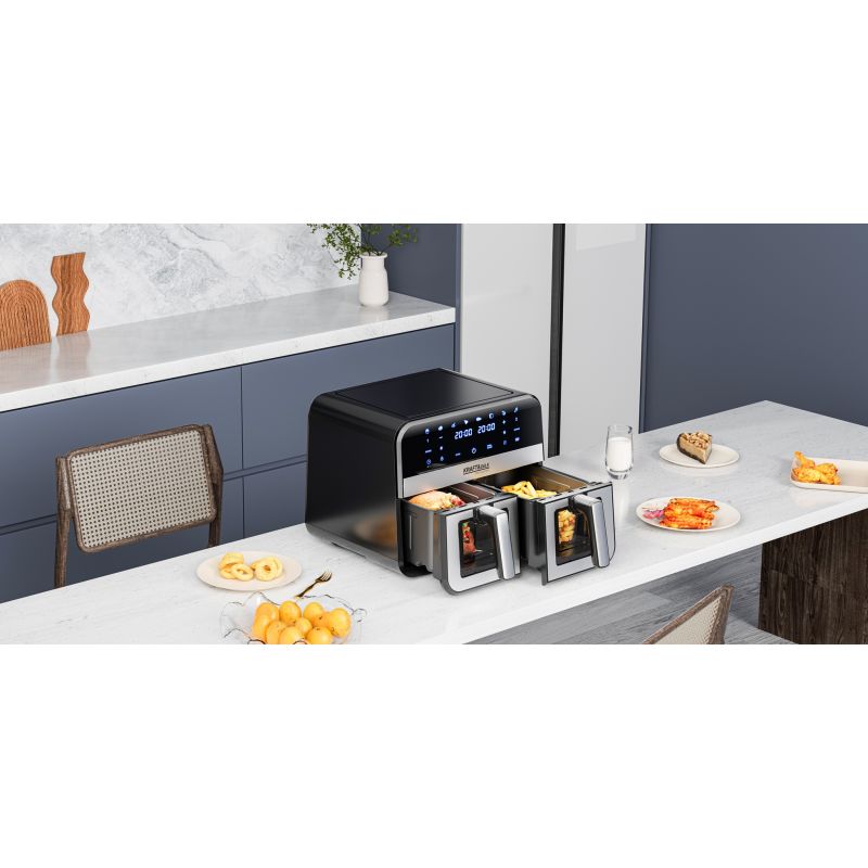 Beztuková fritéza 9L 2500W dve oddelenia 4,5L + LCD KD4179