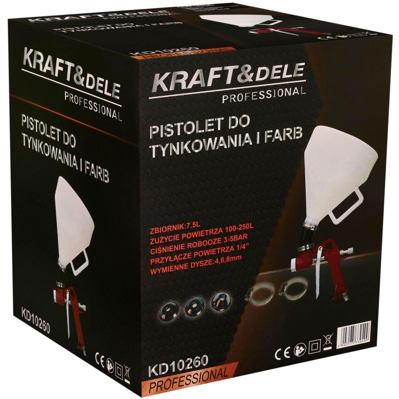 Pistolet do tynków 7,5L 1/4" KD10260