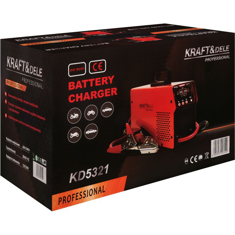 Prostownik z rozruchem 12/24V 50-800Ah 80A rozruch 600A KD5321