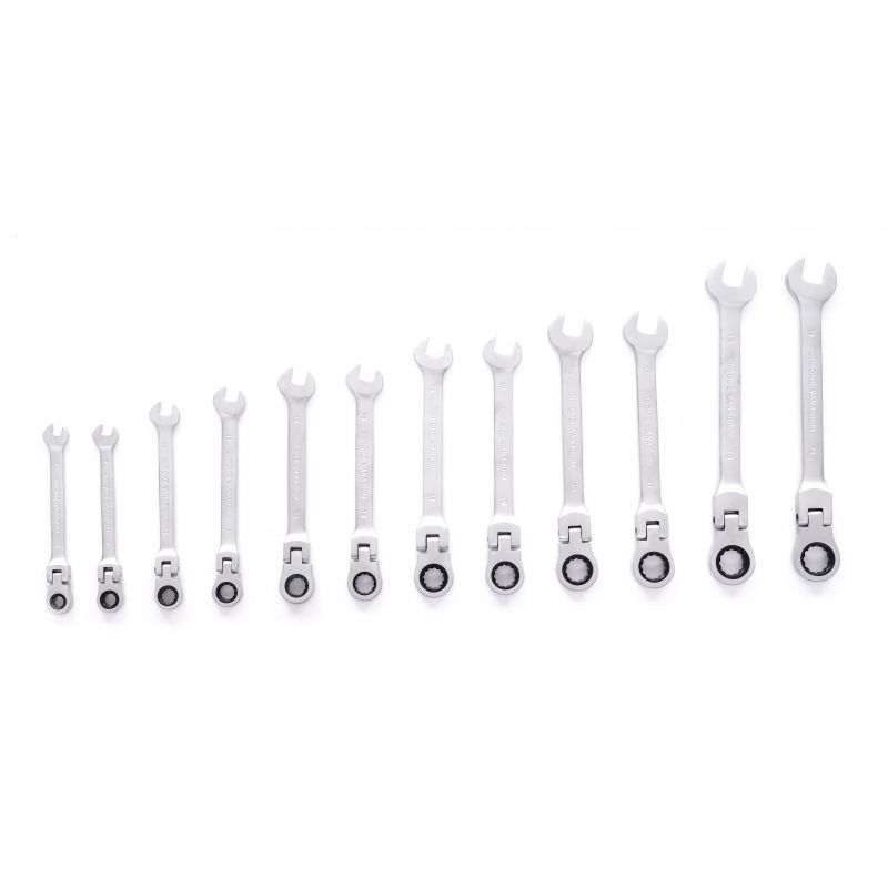 Klucze płasko oczkowe z grzechotką łamane 12el. 8-19mm KD10947