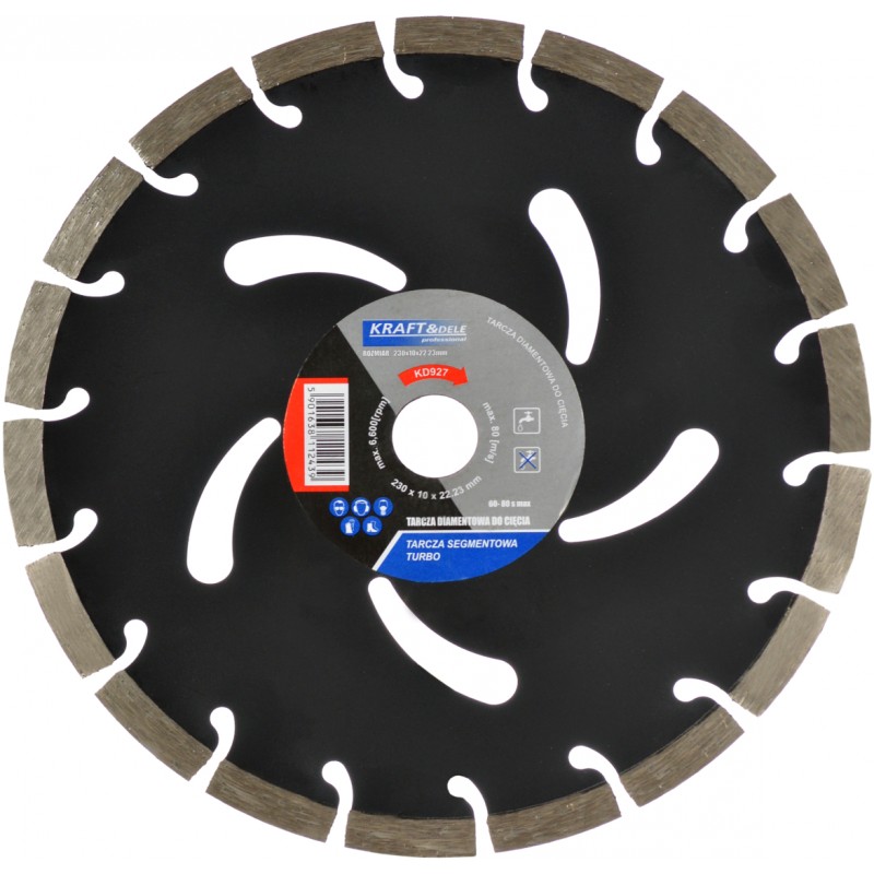 Tarcza segmentowa do cięcia 230x10x22,23 TURBO KD927