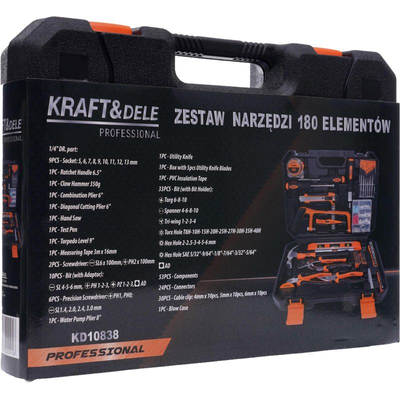 Zestaw narzędzi 180el. KD10838