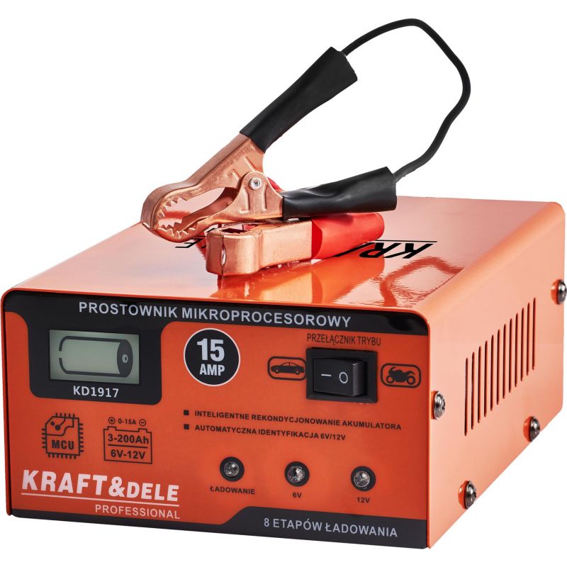 Prostownik mikroprocesorowy 15AMP 6/12V