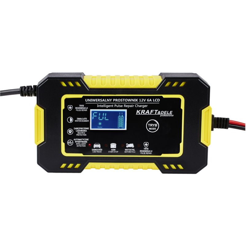 Automatyczny prostownik akumulatorowy LCD 12V / 6A KD1290