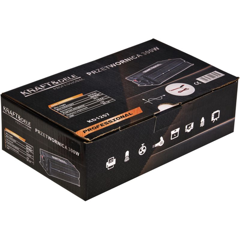 Przetwornica napięcia 12V na 230V 300 / 600W CZYSTA SINUSOIDA KD1257