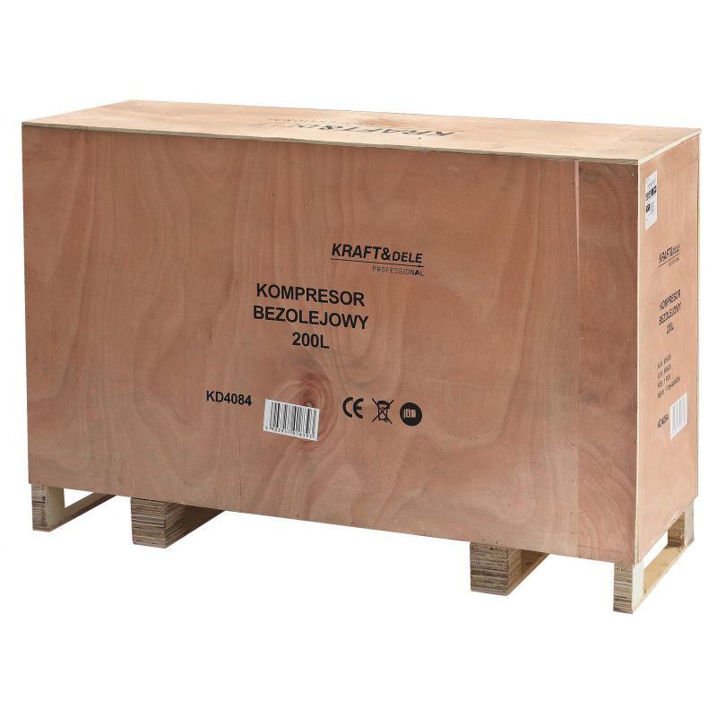 Kompresor bezolejowy 200L 3x2200W + separator i manometr z gliceryną KD4084