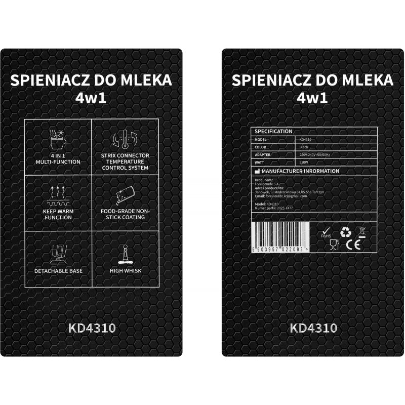 Spieniacz do mleka 4w1 KD4310