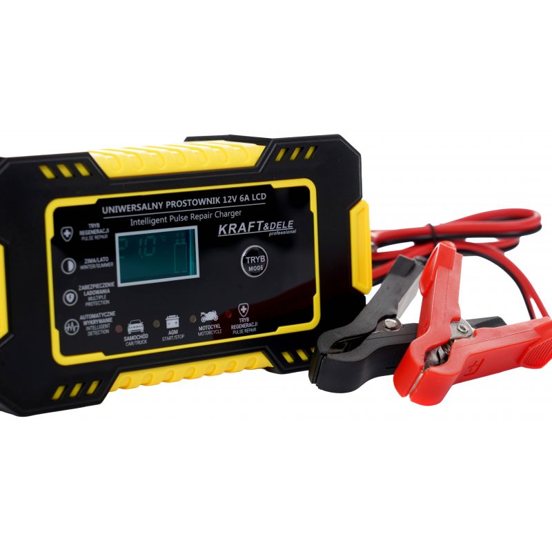 Automatyczny prostownik akumulatorowy LCD 12V / 6A KD1290