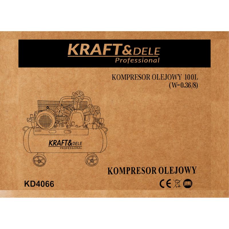 Kompresor olejowy 100L 4100W 650L/min KD4066