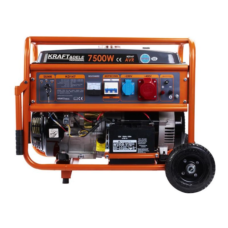 Generátor produkuje 7500 W, 230/400 V, model KD147