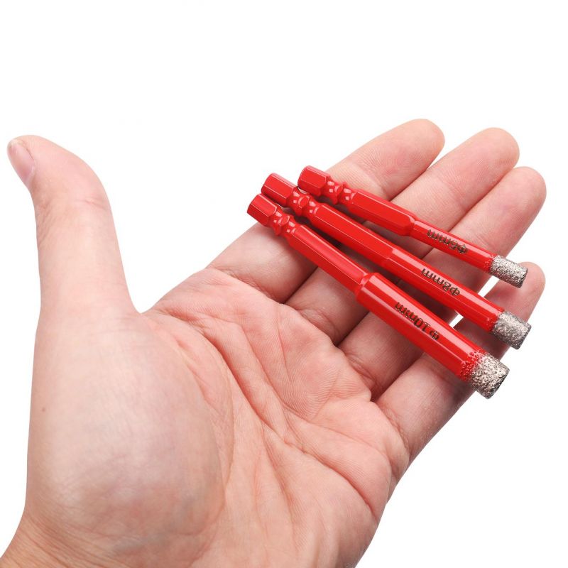 Zestaw otwornic diamentowych do gresu 3 elementy HEX 6 8 10 mm KD12645