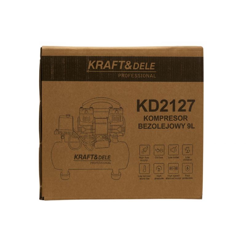 Kompresor Bezolejowy 9L 1200W 155L/MIN KD2127