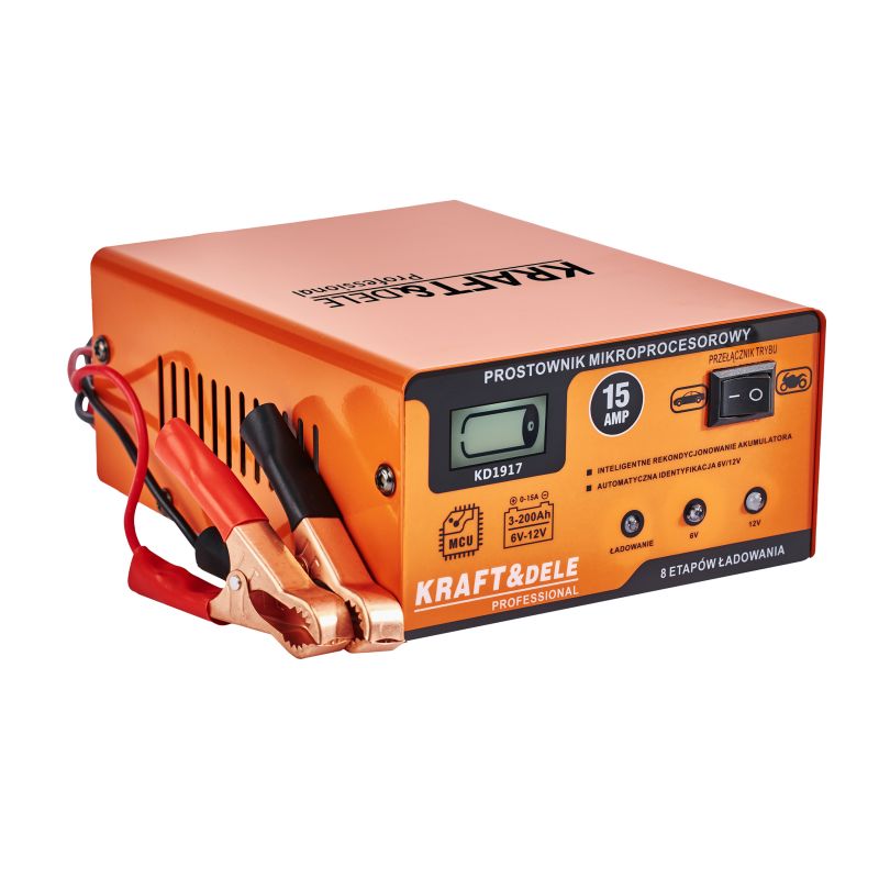 Prostownik mikroprocesorowy 15AMP 6/12V