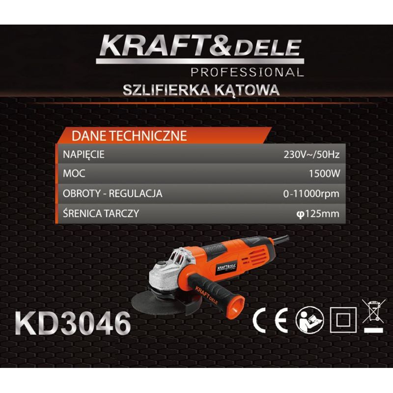 Szlifierka kątowa 1500W KD3046