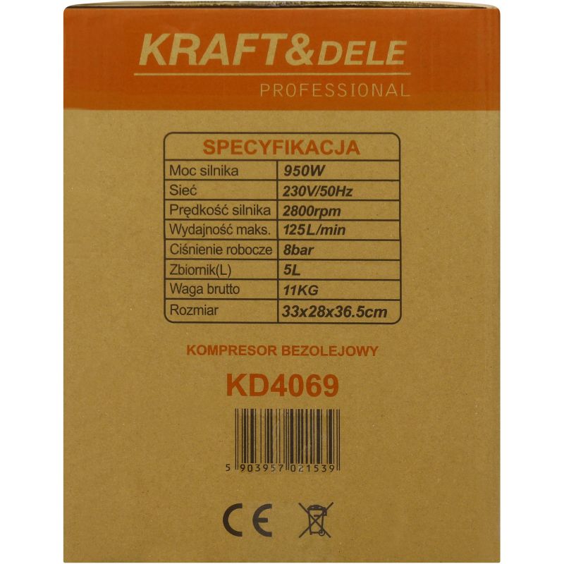 Kompresor bezolejowy 950W 5L KD4069