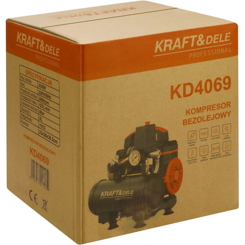 Kompresor bezolejowy 950W 5L KD4069