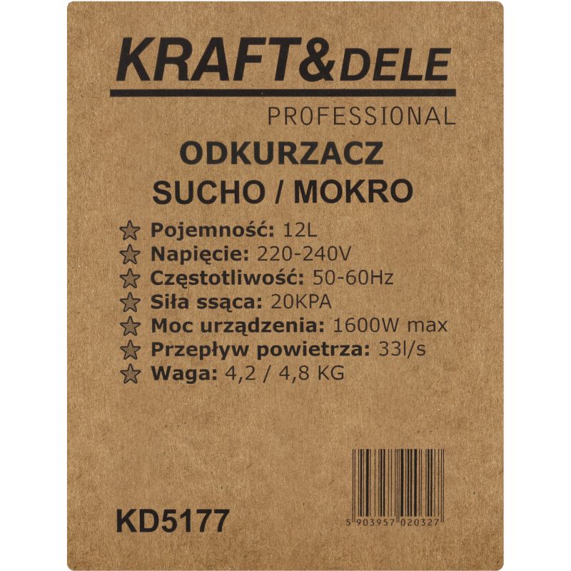 Odkurzacz sucho/mokro 12L KD5177