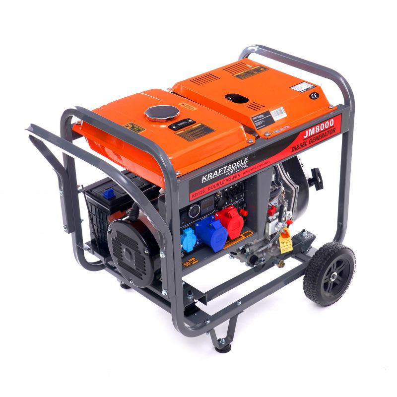Dieselový generátor 8 kW, výkon pri 80 % zaťažení, 230/380 V, model KD126