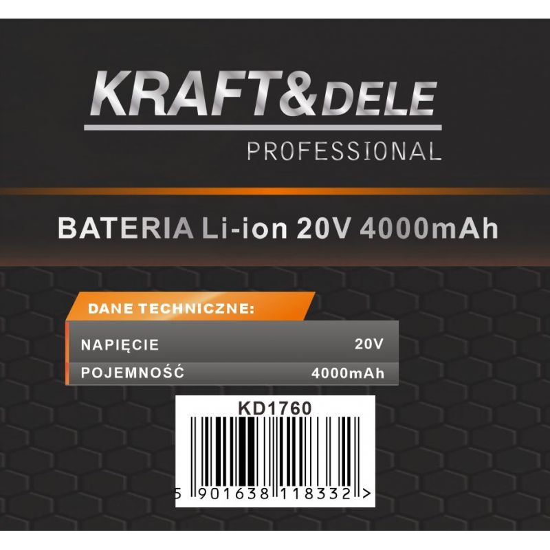Akumulator 4000 mAh Li-Ion 20V X-SERIES KD1760