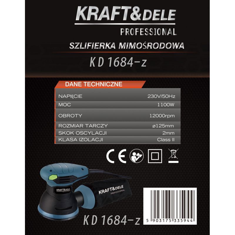 Szlifierka mimośrodowa 1100W KD1684-Z
