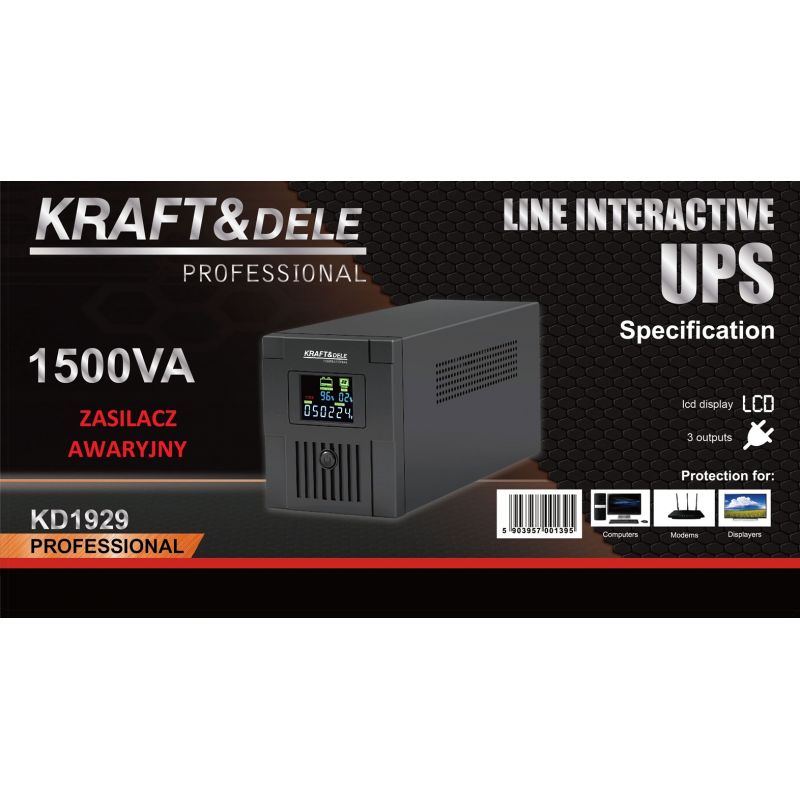 Zasilacz awaryjny UPS 1500VA LCD KD1929