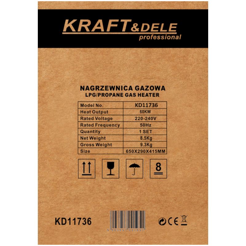 Nagrzewnica gazowa 60kW + reduktor KD11736
