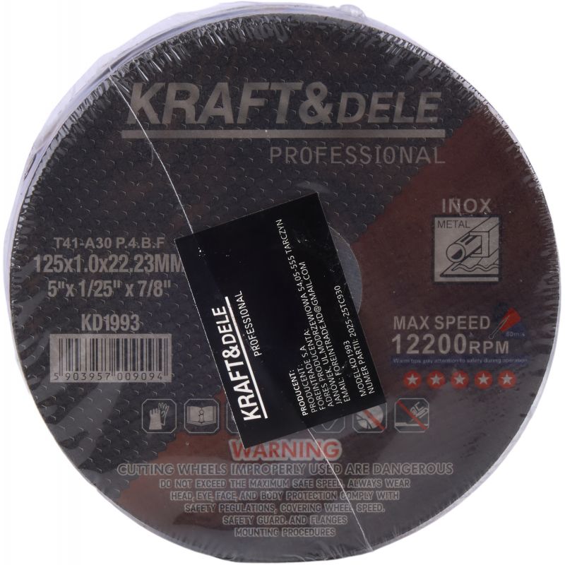 Tarcza do cięcia metalu 125x1.0x22,23 mm KD1993