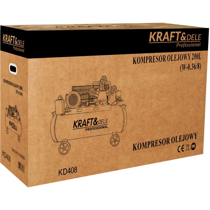 Kompresor Olejowy 200L 3 Tłoki 400V KD408