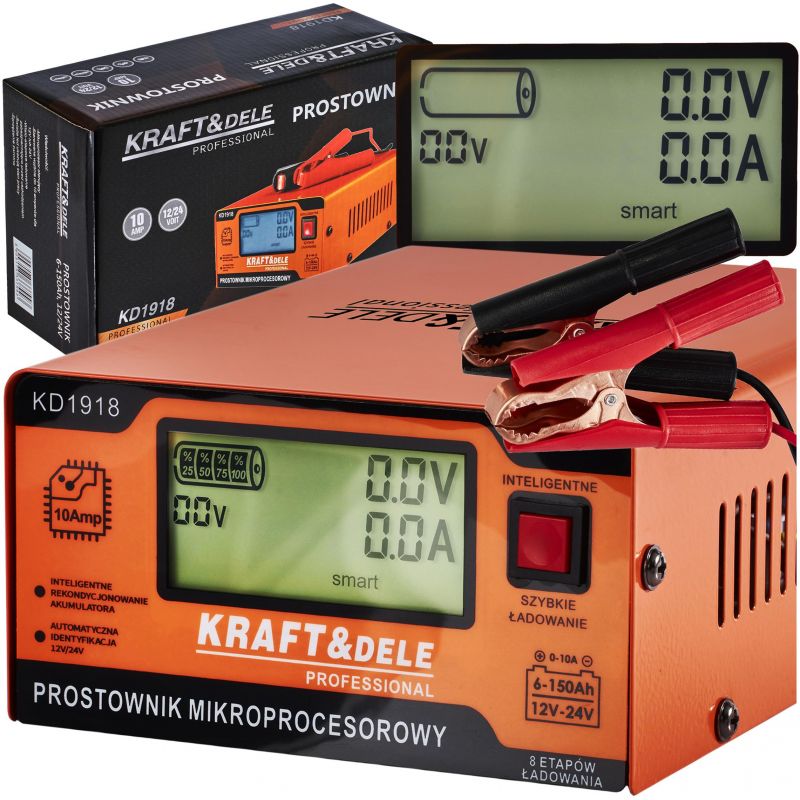 Prostownik mikroprocesorowy 10AMP 12/24V