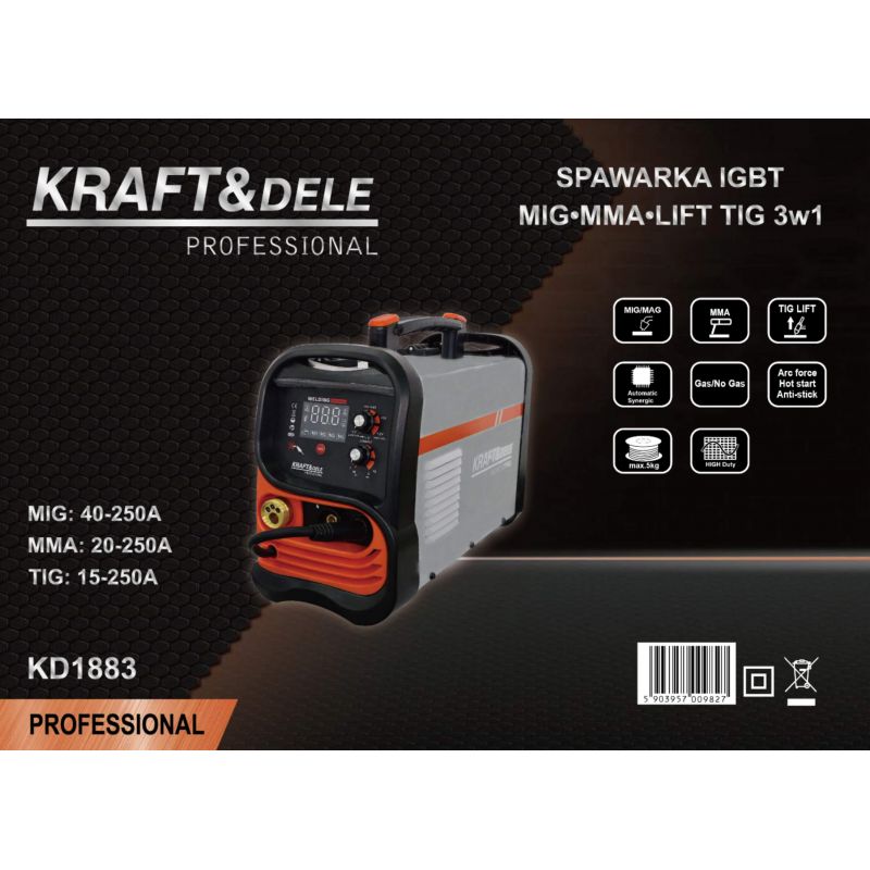 Spawarka igbt - gaz / bez gazu / mig / mma / tig KD1883