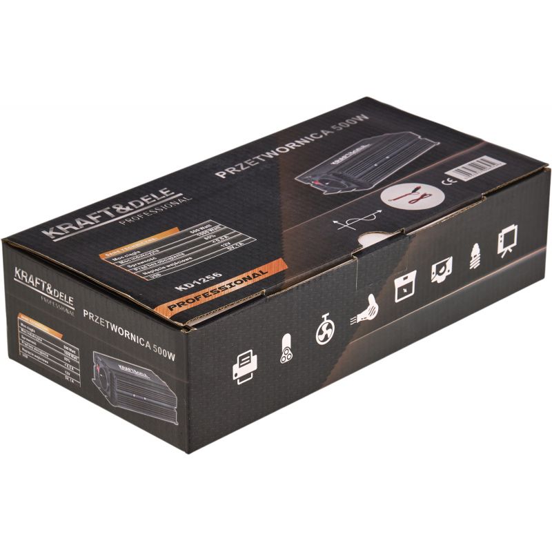 Przetwornica napięcia 12V na 230V 500/1000W CZYSTA SINUSOIDA KD1256