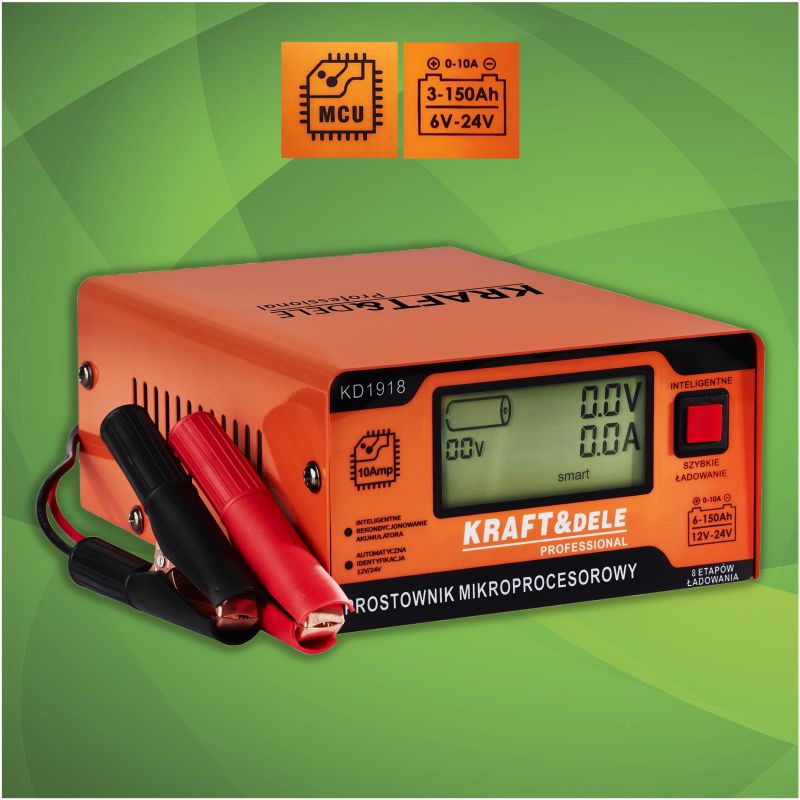 Prostownik mikroprocesorowy 10AMP 12/24V