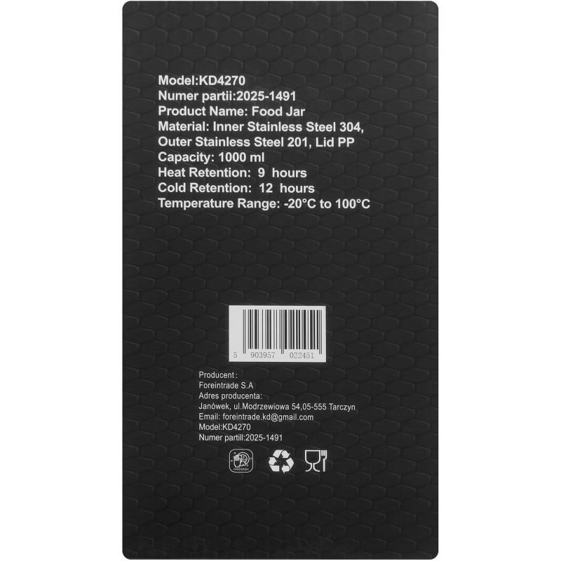 Termos obiadowy 1L + pokrowiec KD4270