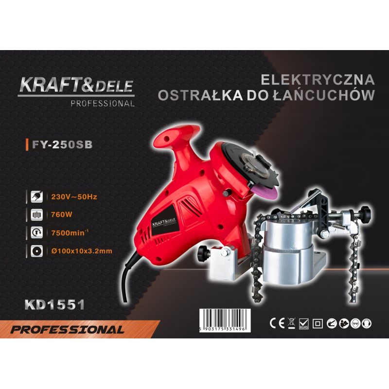 Elektryczna ostrzałka do łańcuchów 760W KD1551