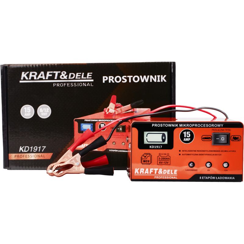 Prostownik mikroprocesorowy 15AMP 6/12V