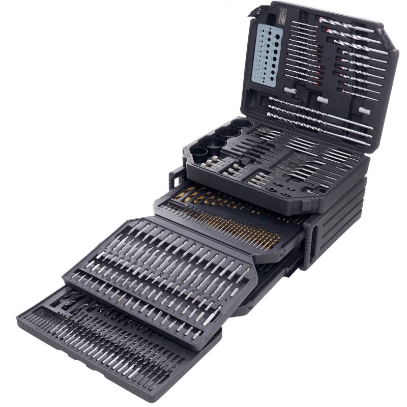 Wiertła, otwornice, dłuta, bity - zestaw 300-el. KD998