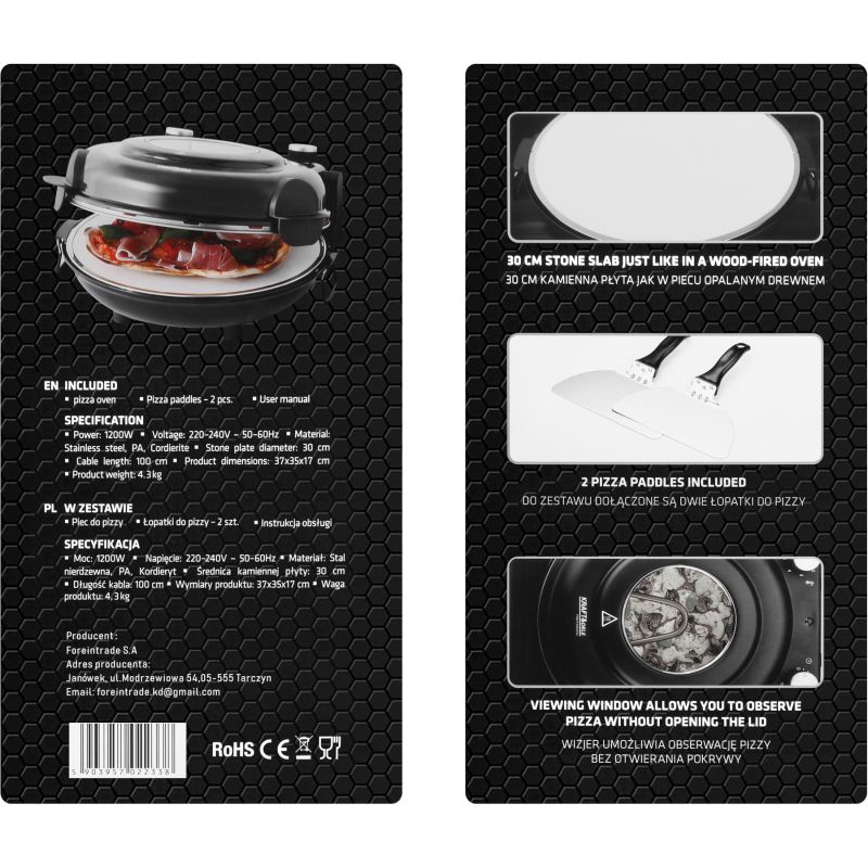 Piec do pizzy 1200W KD4344