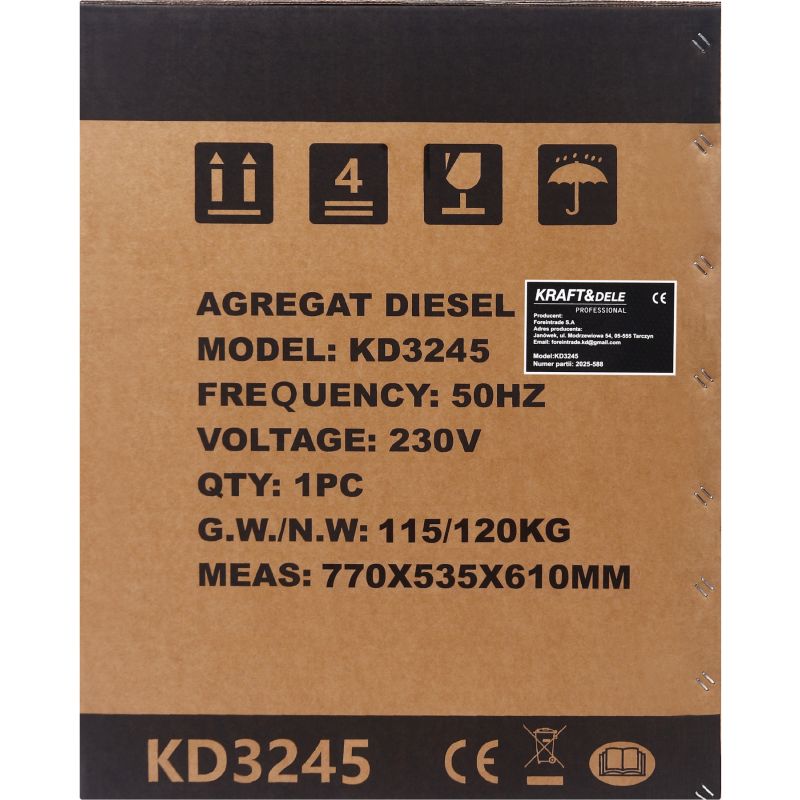 Dieselová elektrocentrála 8kW 230V 32A 400V KD3245