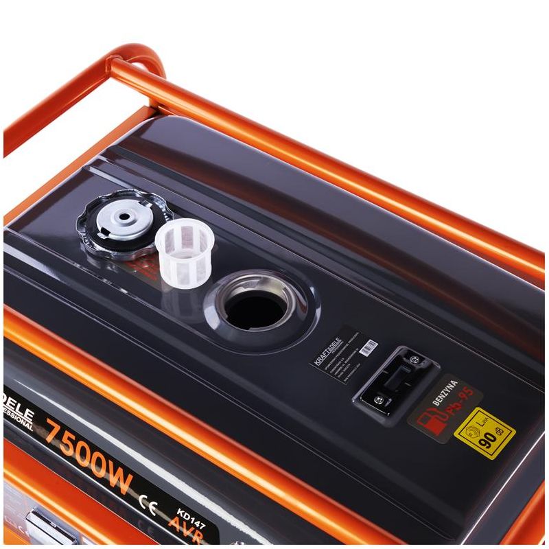 Generátor produkuje 7500 W, 230/400 V, model KD147