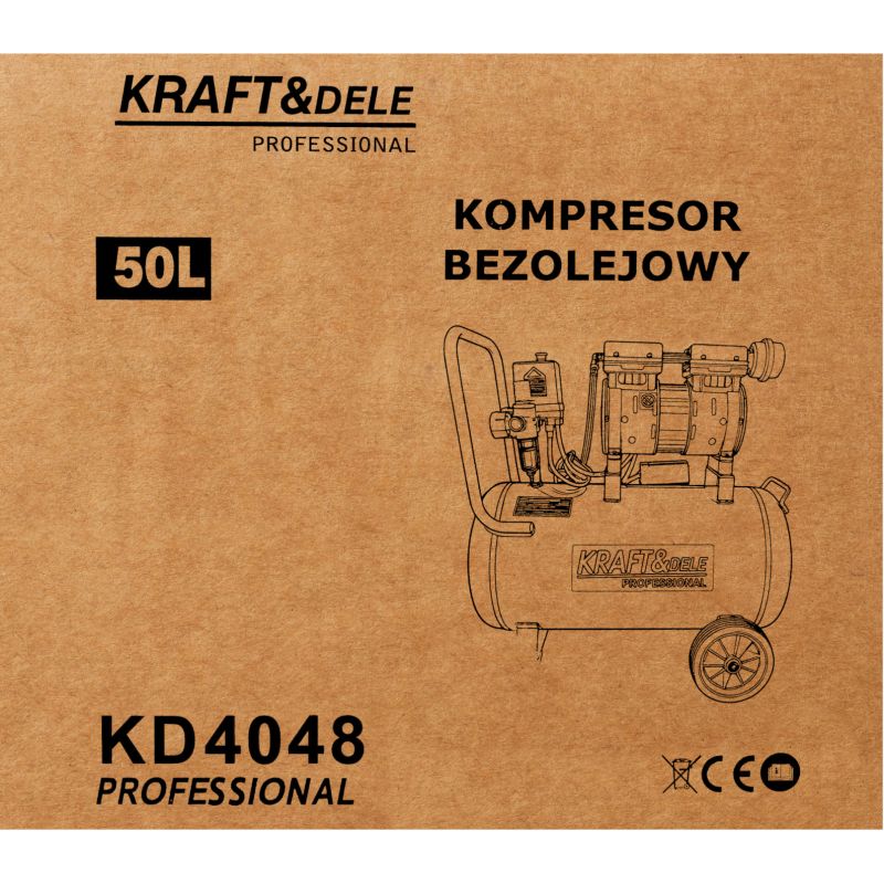 Kompresor bezolejowy 50L 1500W 290L/min KD4048