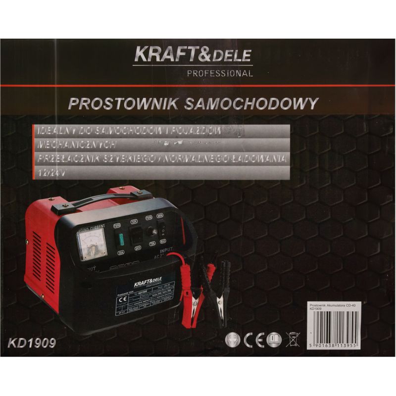 Prostownik samochodowy 12 24V 40A 300Ah KD1909