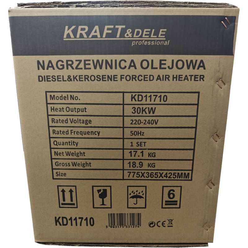 Nagrzewnica olejowa 30kW termostat KD11710