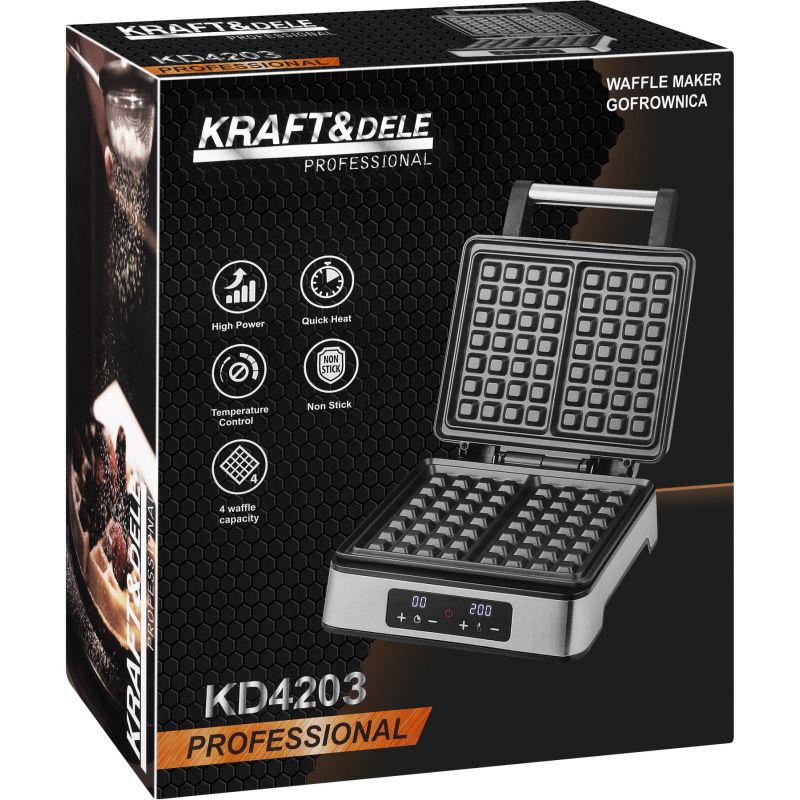 Gofrownica z wyświetlaczem LED 2200W KD4203