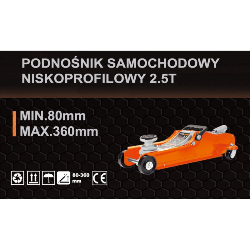 Podnośnik niskoprofilowy 2,5T 80-360mm KD1306