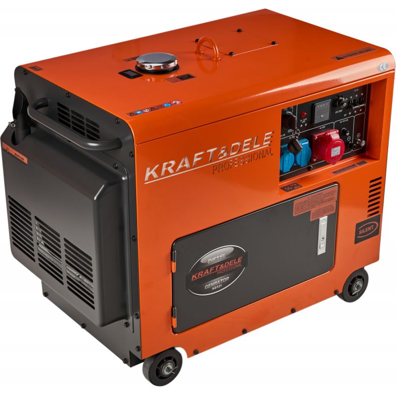 Dieselový generátor 7000 W, 12/230/380 V + batéria KD121