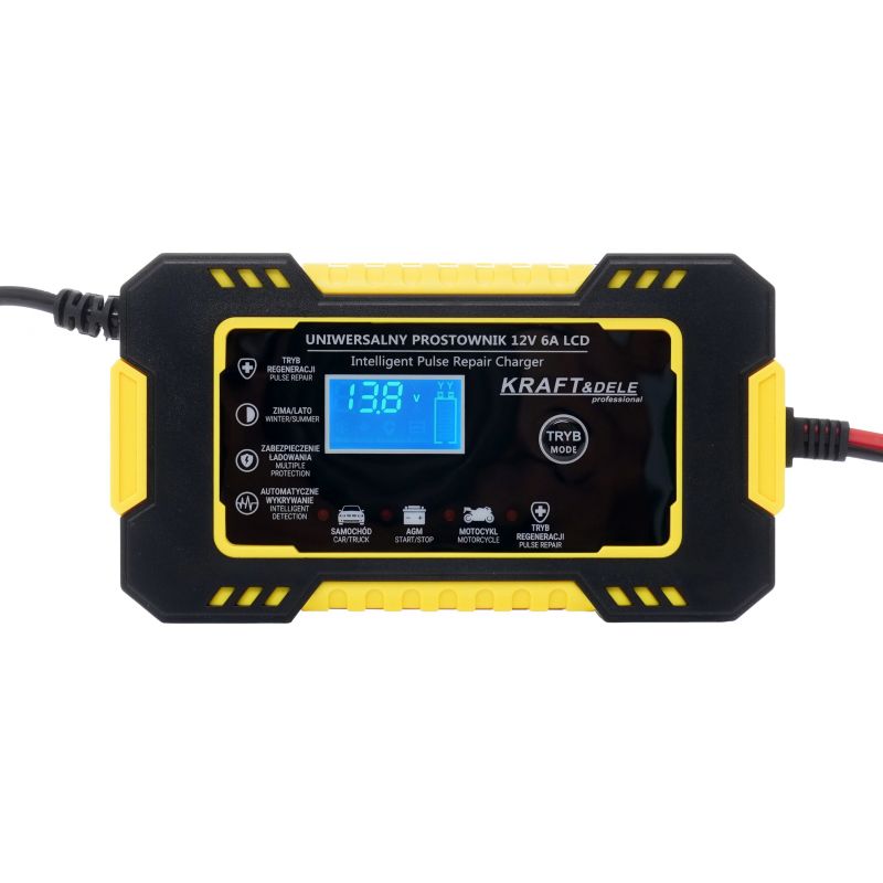 Automatyczny prostownik akumulatorowy LCD 12V / 6A KD1290