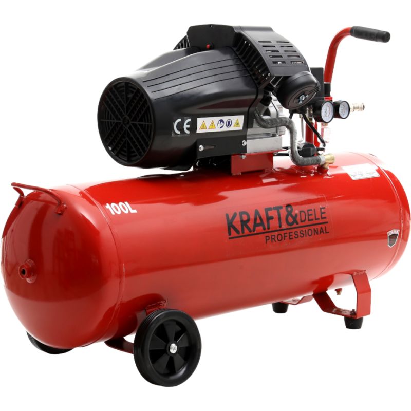 Olejový kompresor 100L 2 valce KD1480 + separátor